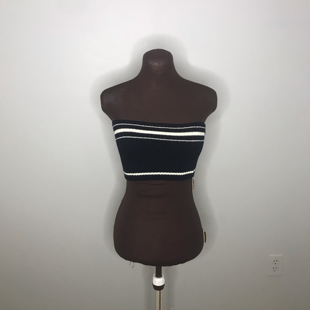 Black and cream sweater tube top